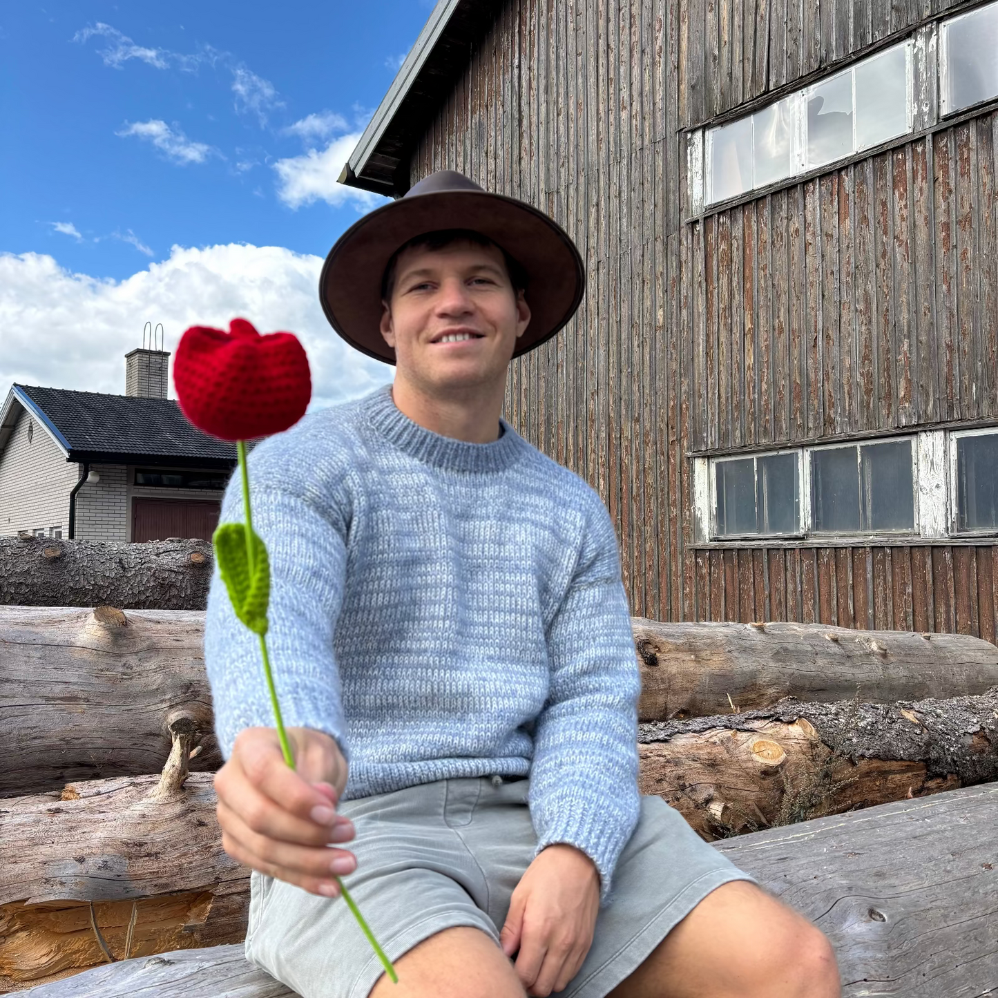 Crochet Flower/ kukka - gift