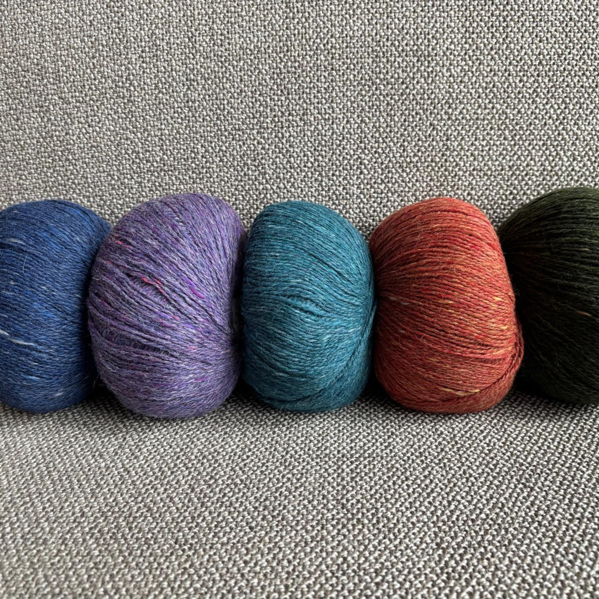 INCA 100% ALPACA TWEED - Worsted/ colour yarn - blue-oranage-violet-lightblue-green