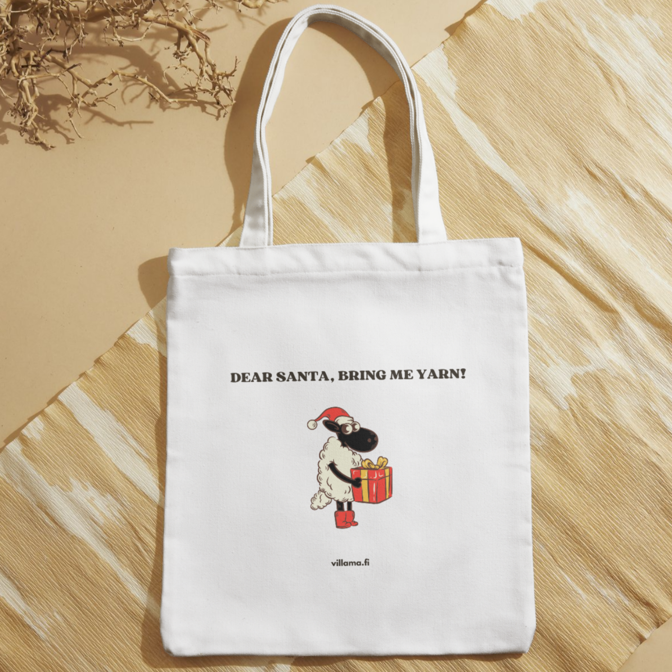 VILLAMA TOTE BAG: dear santa, bring me yarn!