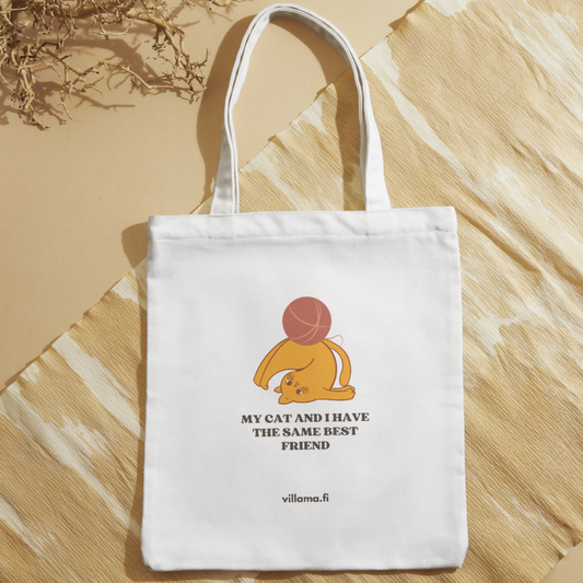 VILLAMA tote bag my cat and i have the same best friend