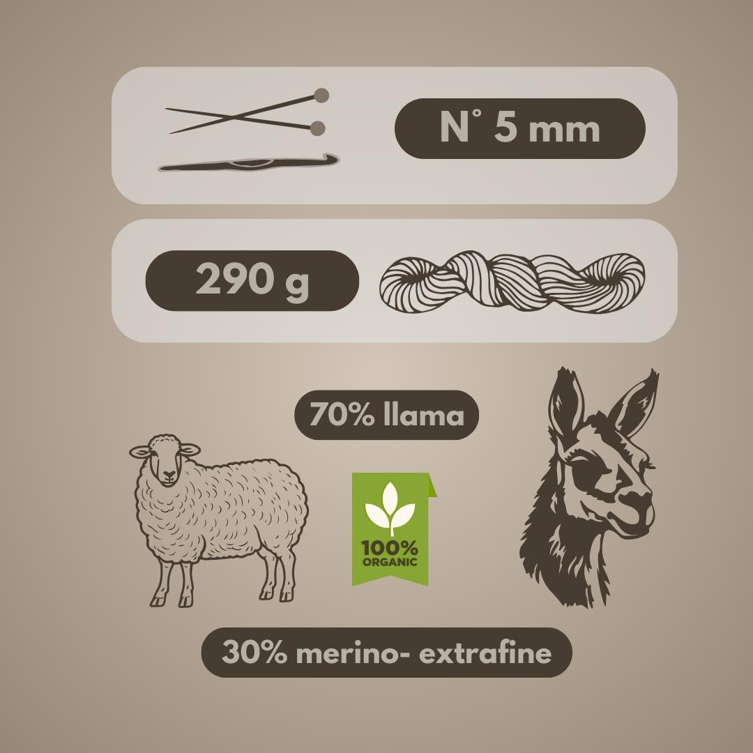 Extrafint Laama Merinouldgarn - DK - Brun