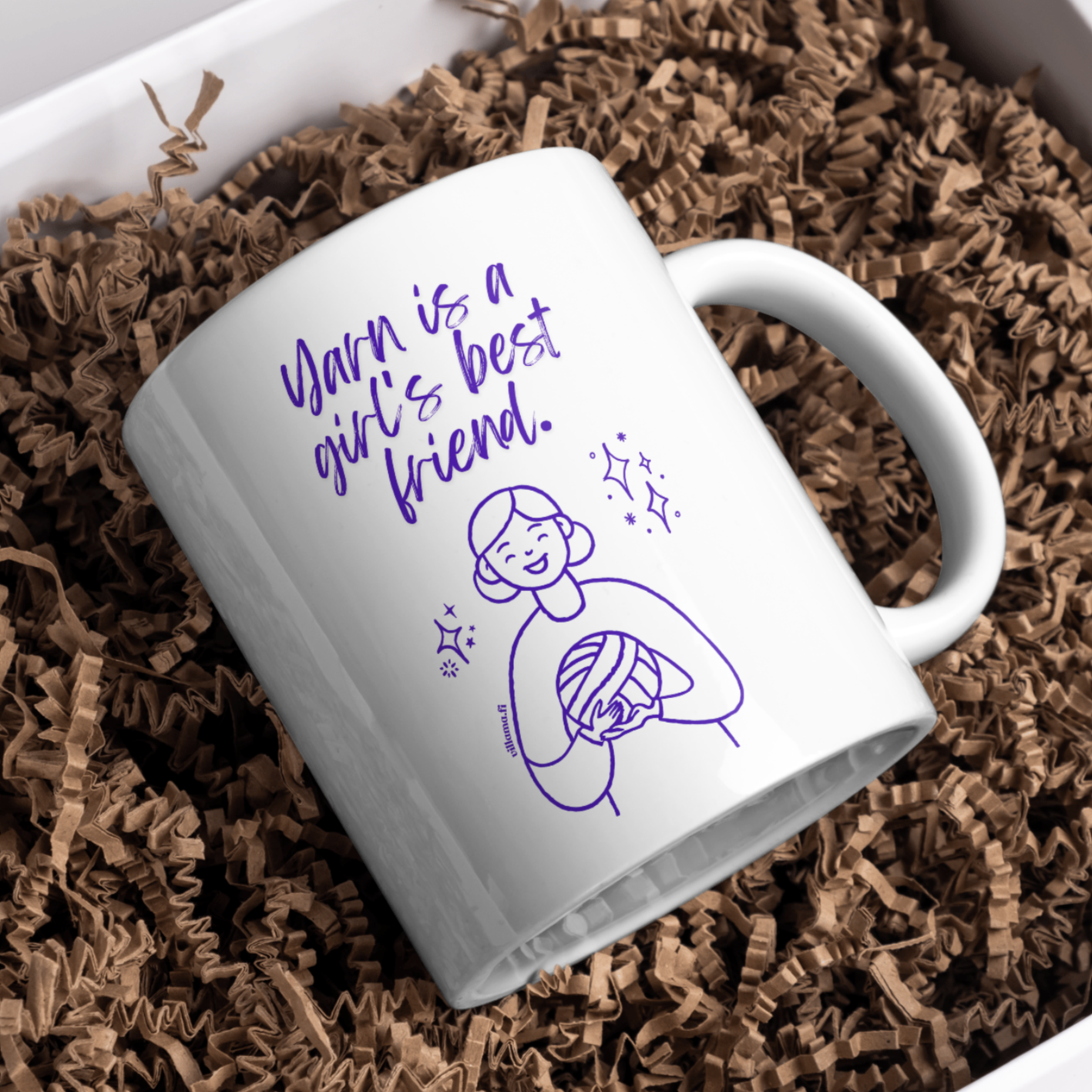 YARN IS A GIRLS BEST FRIEND - VILLAMA - KNIT- CUP