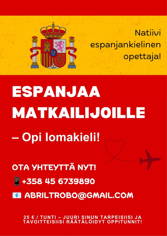 Espanjaa matkailijoille - Opi lomakieli! Abril Trobo Spanish class