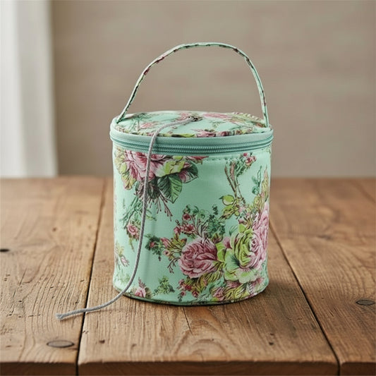 Yarn Storage Bag, Round Wool Yarn Bags for Knitting, Crochet Sewing Needles Organizer, Handbag, Weaving Tools Accessories, Bowl, Craft Tote - villama