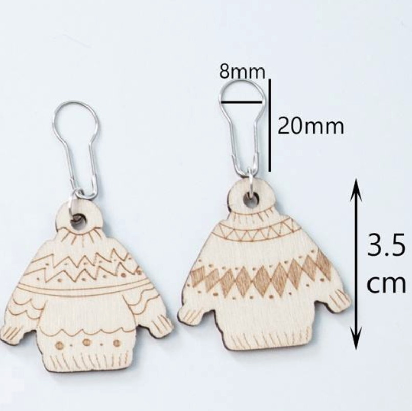 Removable Stitch Markers for Knitting - villama - Knitting Tools Accessories - sweater - wood