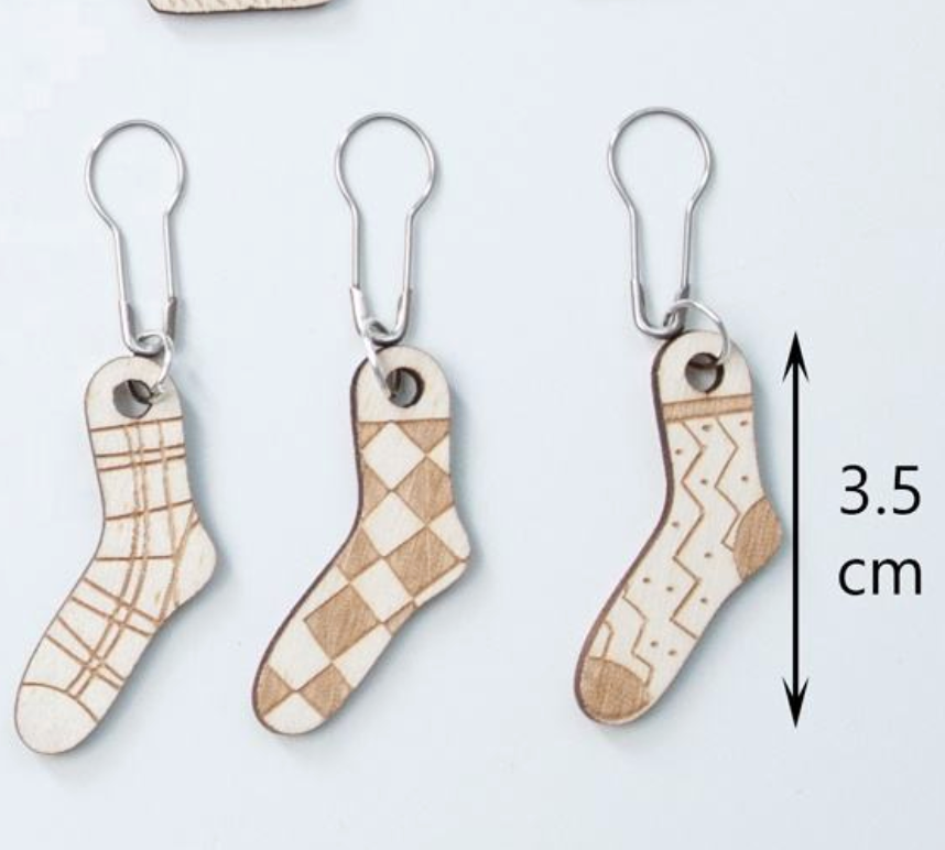 Removable Stitch Markers for Knitting - villama - Knitting Tools Accessories - socks - wood