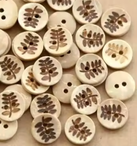 Aidot Kookosnapit (5 kpl), Lehtikuvio, 18 mm