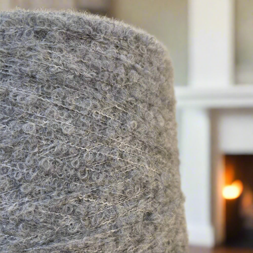 Superfine Alpaca Bouclé Yarn Cone - gray tone