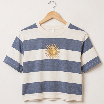 Remera de Argentina - camiseta de argentina con el sol de mayo bordado europa